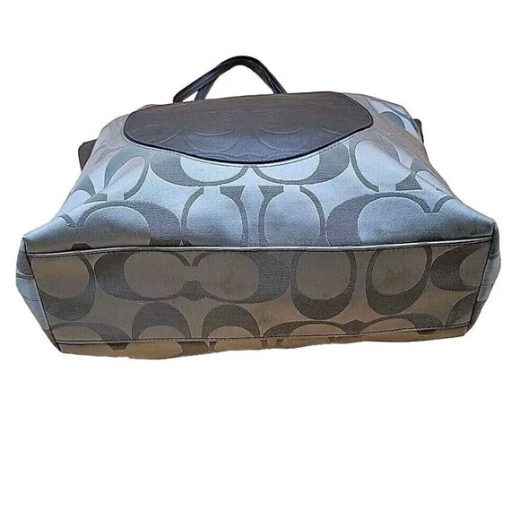 Coach Monogram Large Tote Shouldbag Brown Leather Canvas Purse - Picture 9 of 16